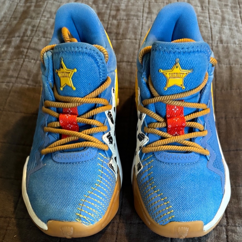 Adidas DON Issue 2 Toy Story Woody Blue Yellow GZ5528 Kids Basketball Shoes